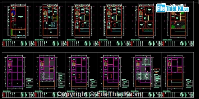 Bản vẽ,bản vẽ nhà phố,kiến trúc 4 tầng