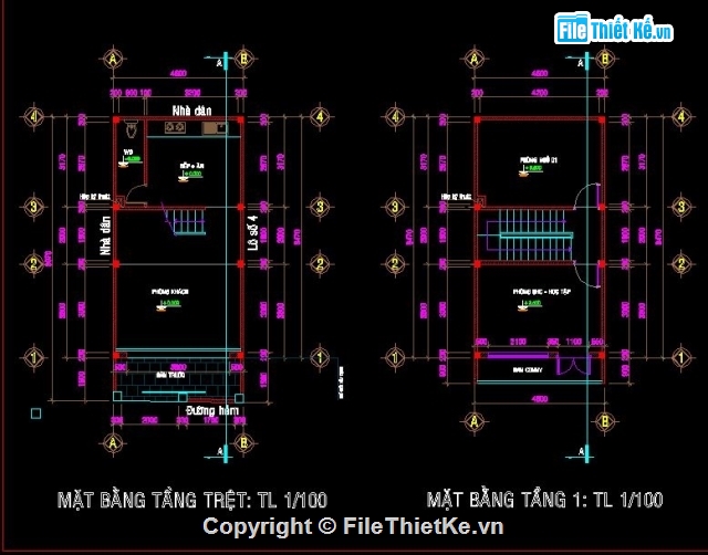 Bản vẽ,Kiến trúc,Bản vẽ nhà phố,1 trệt 2 lầu