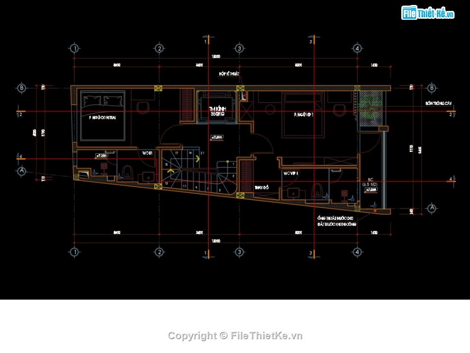 kiến trúc 5 tầng,bản vẽ nhà,bản vẽ cad nhà phố,nhà phố
