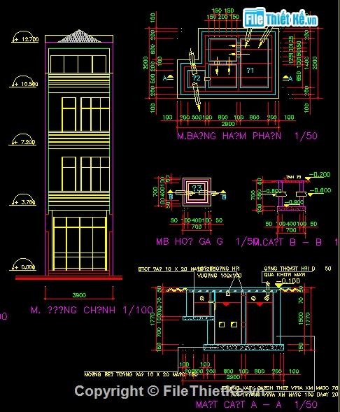 nhà 3 mặt tiền,Bản vẽ kiến trúc nhà phố,Bản vẽ mặt bằng,Bản vẽ kiến trúc Nhà