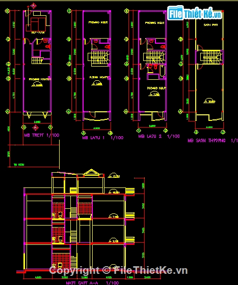 nhà 3 mặt tiền,Bản vẽ kiến trúc nhà phố,Bản vẽ mặt bằng,Bản vẽ kiến trúc Nhà