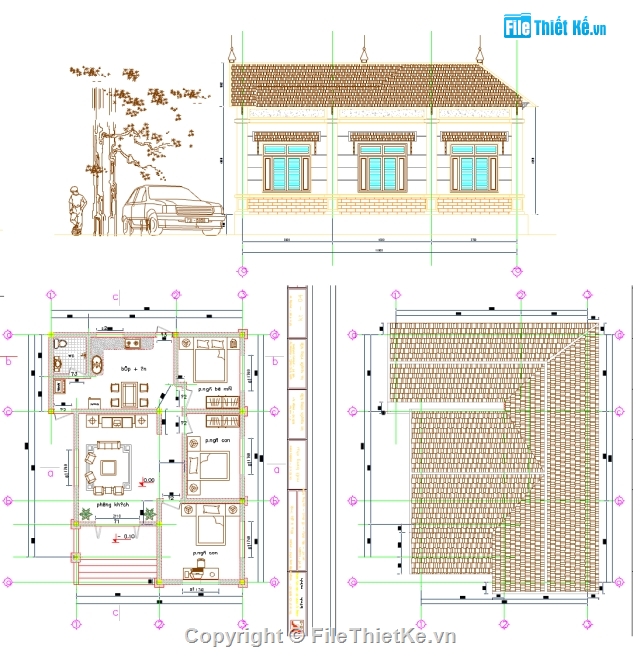 nhà cấp 4,kiến trúc nhà cấp 4,kiến trúc nhà ở,1 tầng,biệt thự 1 tầng