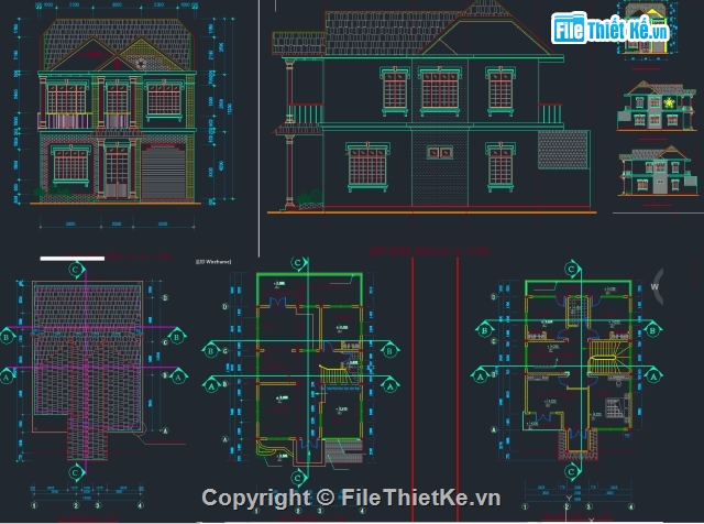 kiến trúc 2 tầng,kiến trúc 2  tầng,Nhà 2 tầng,Bản vẽ kiến trúc Nhà