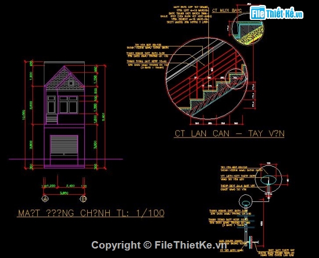 Bản vẽ nhà phố,kiến trúc 2 tầng,nhà phố 3.8x16m