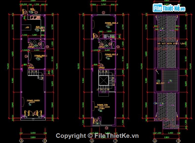 Bản vẽ nhà phố,kiến trúc 2 tầng,nhà phố 3.8x16m