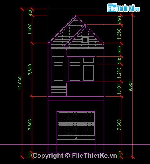 Bản vẽ nhà phố,kiến trúc 2 tầng,nhà phố 3.8x16m