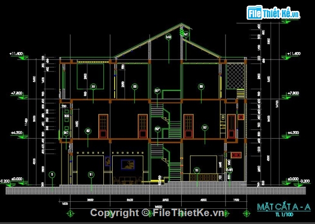 Bản vẽ,Bản vẽ nhà phố,nhà phố 3 tầng,kiến trúc 3 tầng