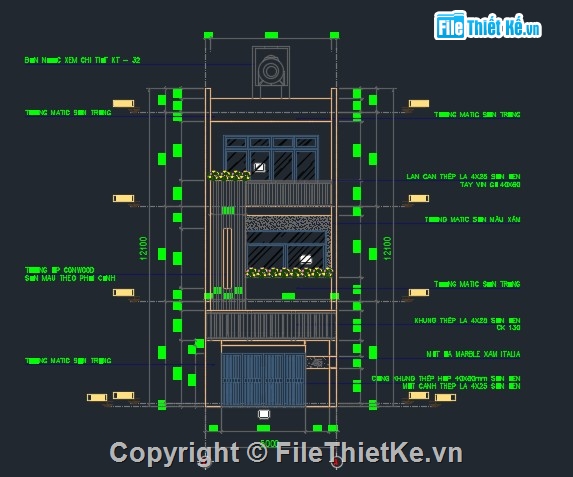 Bản vẽ nhà phố,nhà phố 3 tầng,Bản vẽ