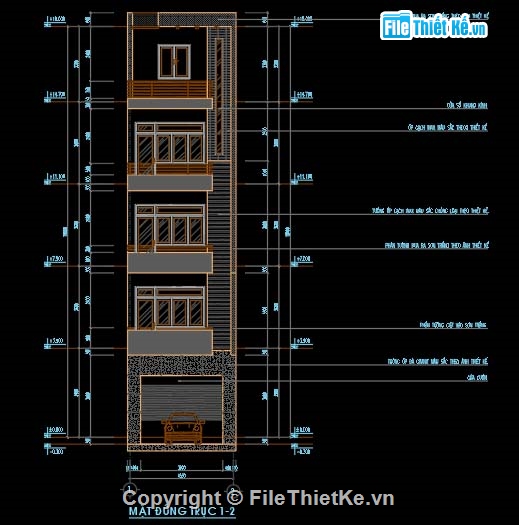 thiết kế nhà phố 5 tầng,hồ sơ thi công nhà phố 5 tầng,nhà phố hiện đại mặt tiền 5m,Kiến trúc nhà phố 5 tầng 4.7x8.7m