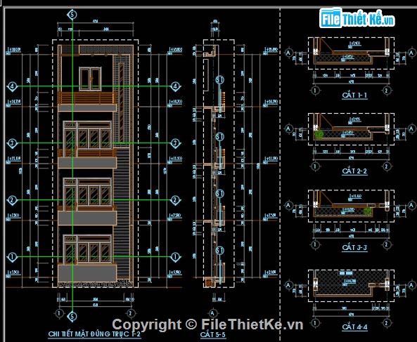 thiết kế nhà phố 5 tầng,hồ sơ thi công nhà phố 5 tầng,nhà phố hiện đại mặt tiền 5m,Kiến trúc nhà phố 5 tầng 4.7x8.7m