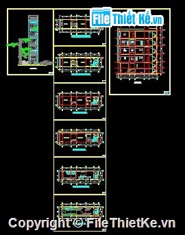 Bản vẽ nhà phố,kiến trúc 5 tầng,Bản vẽ autocad thiết kế kiến trúc nhà phố 5 tầng