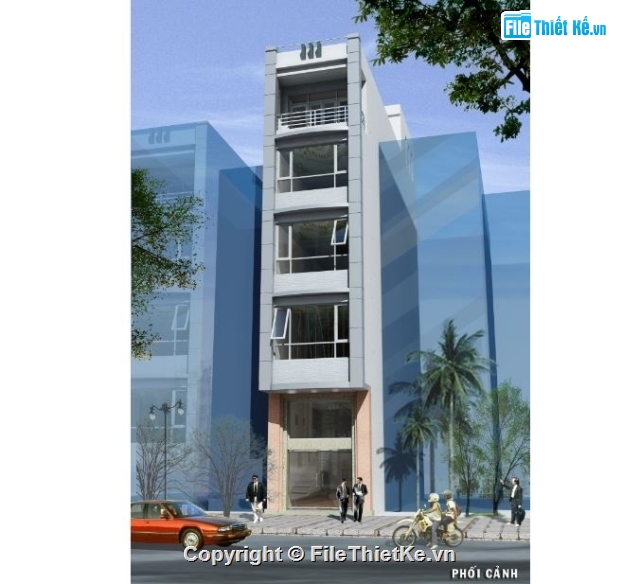 Bản vẽ nhà phố,kiến trúc 5 tầng,Bản vẽ autocad thiết kế kiến trúc nhà phố 5 tầng
