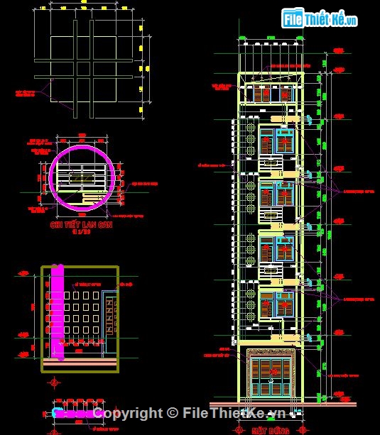 Nhà lệch tầng,bản vẽ 6 tầng,nhà phố 6 tầng,nhà kích thước 3.6 x 17.3m