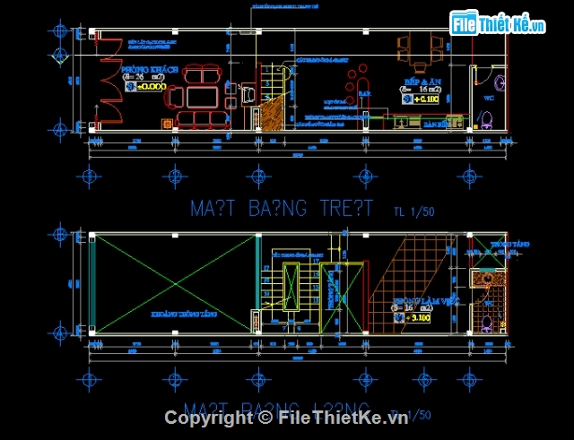 Bản vẽ kiến trúc Nhà,kiến trúc Nhà phố kích thước 4x16 m,kiến trúc nhà lệch tầng