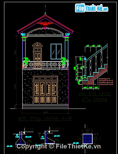 nhà phố kích thước 5x15m,kiến trúc nhà phố kích thước 5x15 m,Bản vẽ kiến trúc nhà phố