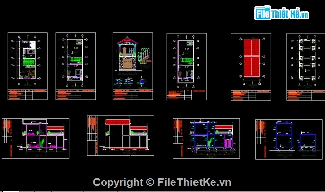 nhà phố kích thước 5x15m,kiến trúc nhà phố kích thước 5x15 m,Bản vẽ kiến trúc nhà phố