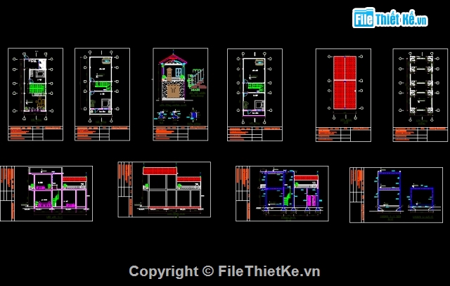 nhà phố kích thước 5x15m,kiến trúc nhà phố kích thước 5x15 m,Bản vẽ kiến trúc nhà phố