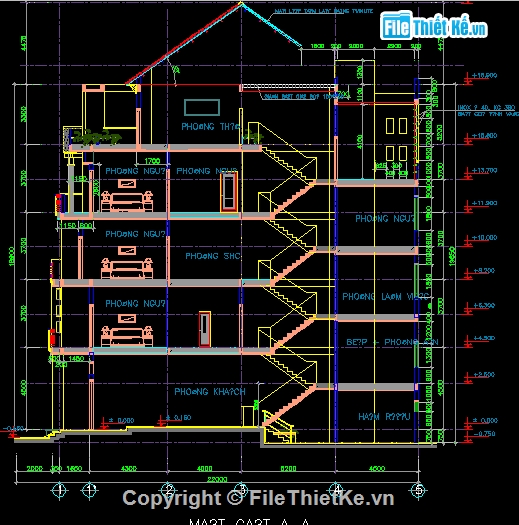 Bản vẽ kiến trúc Nhà,Nhà phố kích thước 6x18 m,mẫu nhà phố 5 tầng,mẫu nhà lệch tầng