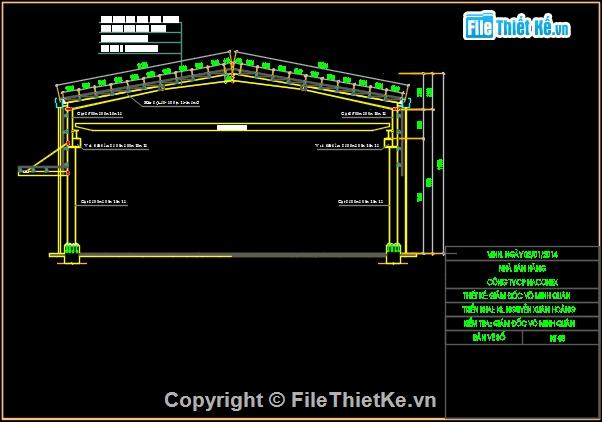 Bản vẽ kiến trúc Nhà thép tiền chế 38 phan đình phùng Công ty CP ...