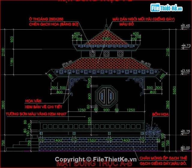 Bản vẽ nhà thờ họ,mẫu nhà thờ đẹp,mẫu nhà thờ 2 cấp