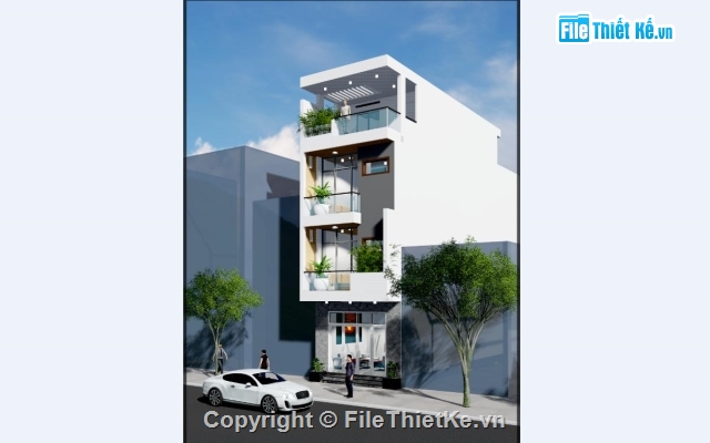 revit kiến trúc nhà phố 4 tầng,nhà phố 3 tầng 1 tum 5x17.5m,bản vẽ điện nước nhà phố 4 tầng,mẫu nhà phố 3 tầng 1 tum