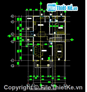 kiến trúc mái thái 9x12.6m,kiến trúc 2  tầng,nhà mái thái kt 9x12.6m,bản vẽ nhà 2 tầng