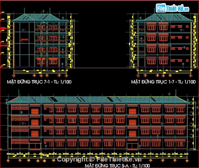 tổng thể trường học,kiến trúc tổng thể trường học,trường thcs phú lợi