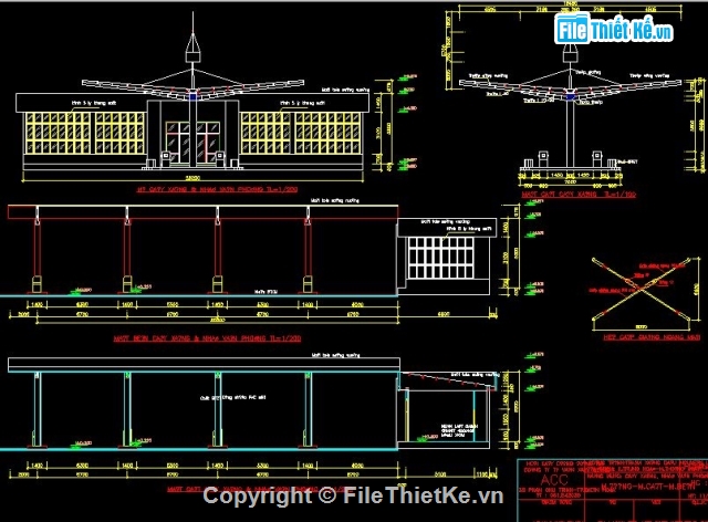 Bản vẽ kiến trúc trạm xăng,Bản vẽ kiến trúc xăng dầu,kiến trúc cây xăng