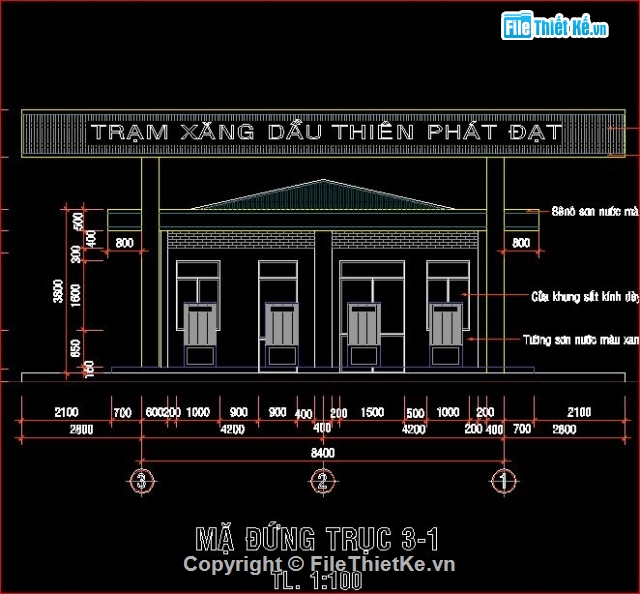 Bản vẽ kiến trúc trạm xăng,cây xăng tư nhân,trạm xăng đẹp