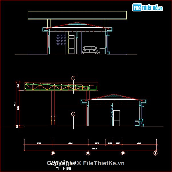 Bản vẽ kiến trúc trạm xăng,cây xăng tư nhân,trạm xăng đẹp