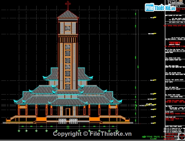 Bản vẽ kiến trúc Nhà,Trung tâm hành hương đức mẹ La Vang,kiến trúc nhà hành hương,kiến trúc nhà thờ