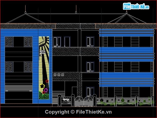 bản vẽ trường học,bản vẽ thiết kế trường mầm non,thiết kế trường mầm non 1-5