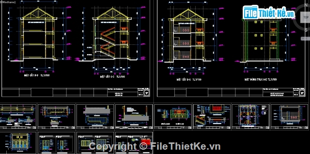 kiến trúc trường tiểu học 3 tầng,Trường tiểu học 3 tầng 12 phòng,bản vẽ trường tiểu học 3 tầng,trường tiểu học 8.9x44.2m