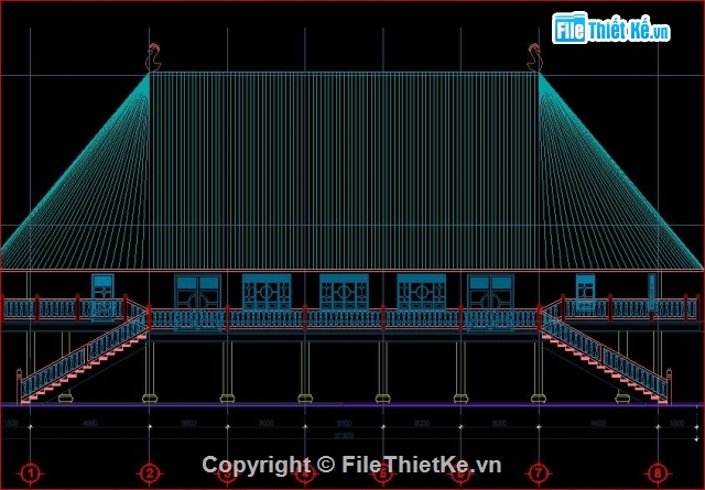 kiến trúc và kết cấu,kiến trúc nhà Gươl,kết cấu nhà Gươl,bản vẽ nhà Gươl