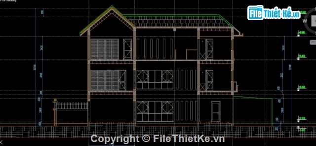 abnr vẽ cad biệt thự 3 tầng KT 9.6x18m,bản vẽ thiết kế biệt thự 3 tầng,bản vẽ cad biệt thự kích thước 9.6x18m,biaatj thự mặt tiền 9.6m