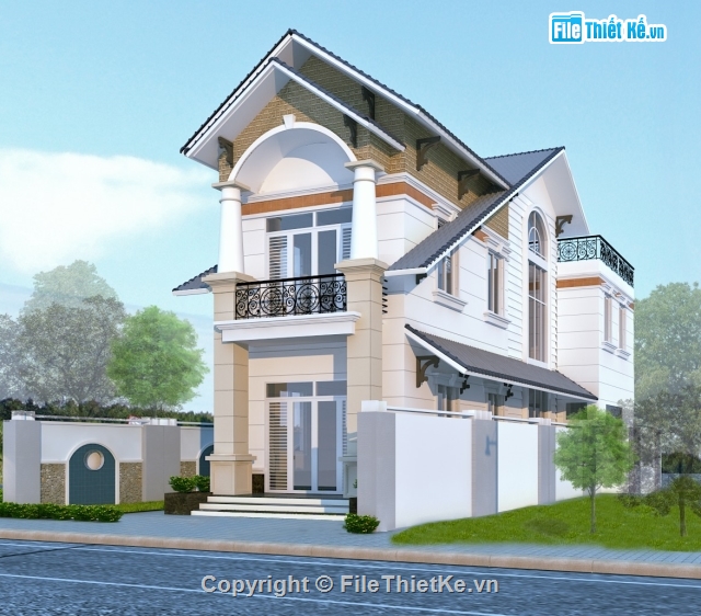 Bản vẽ nhà phố,biệt thự đẹp 2,biệt thự 4.7x18.25m,nhà phố dạng biệt thự