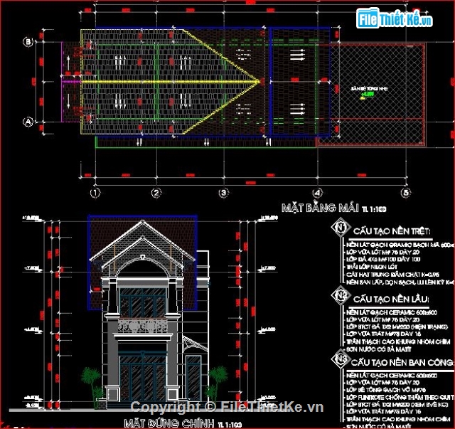 Bản vẽ nhà phố,biệt thự đẹp 2,biệt thự 4.7x18.25m,nhà phố dạng biệt thự