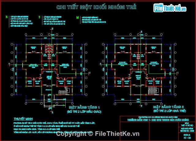 bản vẽ trường mầm non,thiết kế trường mầm non đầy đủ,phối cảnh trường mầm non