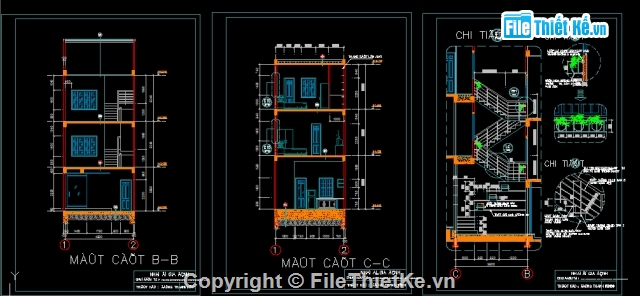 Bản vẽ,Bản vẽ nhà phố,nhà phố 5 x 20m,mặt tiền 5m,nhà phố 3 tầng