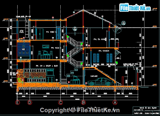 Bản vẽ,Bản vẽ nhà phố,nhà phố 5 x 20m,mặt tiền 5m,nhà phố 3 tầng