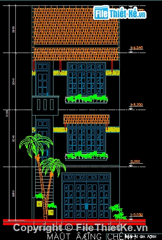 Bản vẽ,Bản vẽ nhà phố,nhà phố 5 x 20m,mặt tiền 5m,nhà phố 3 tầng