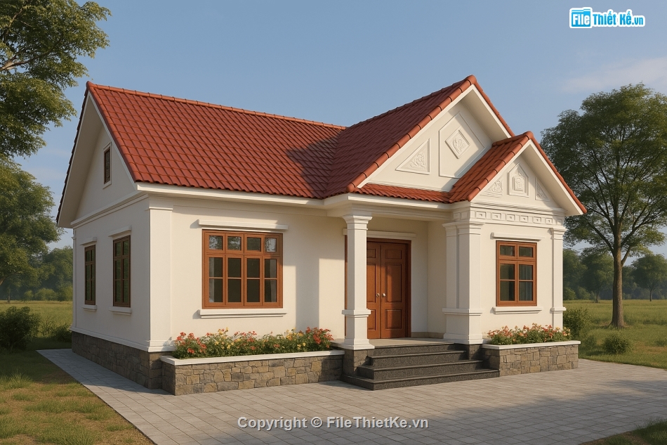 Bản vẽ nhà vườn,Bản vẽ mái thái đẹp,Bản vẽ mái thái tôn