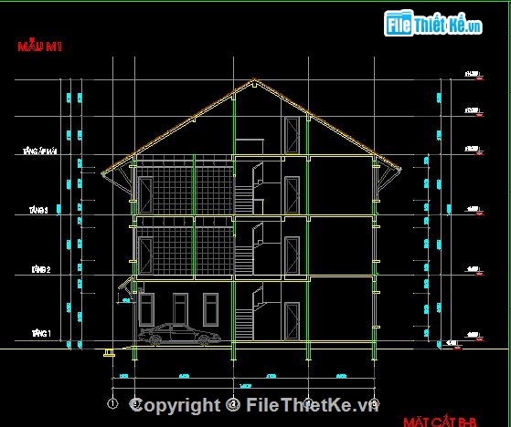 mẫu biệt thự,biệt thự đẹp,bản vẽ biệt thự,biệt thự 3 tầng,nhà kích thước 10 x 18m