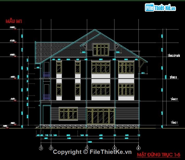 mẫu biệt thự,biệt thự đẹp,bản vẽ biệt thự,biệt thự 3 tầng,nhà kích thước 10 x 18m