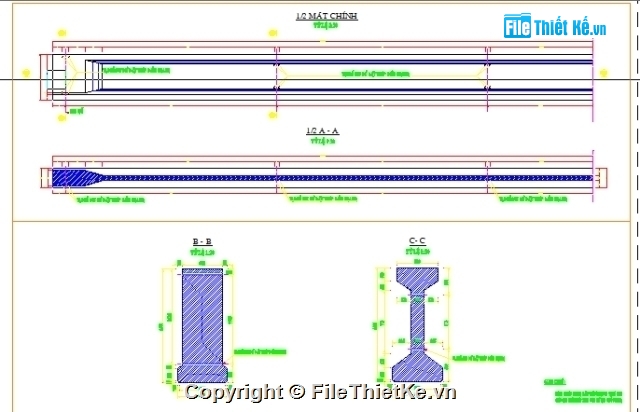 Bản vẽ,mẫu,Bản vẽ dầm I,dầm I 33m,dầm I căng trước,I 33m căng trước
