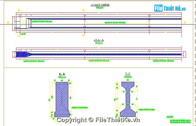 Bản vẽ,mẫu,Bản vẽ dầm I,dầm I 33m,dầm I căng trước,I 33m căng trước