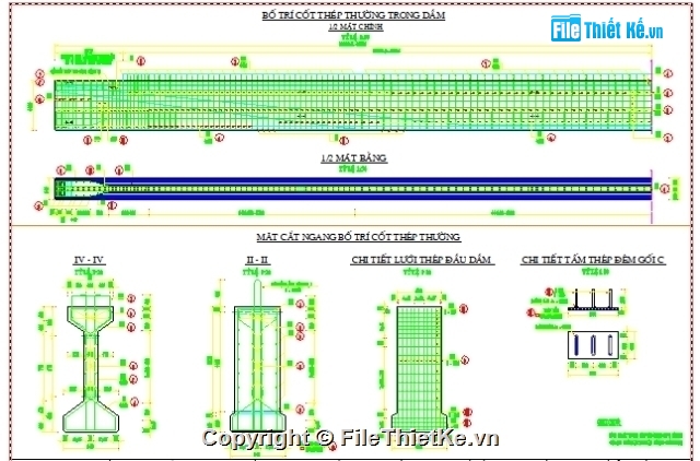 Bản vẽ,mẫu,Bản vẽ dầm I,dầm I 33m,dầm I căng trước,I 33m căng trước