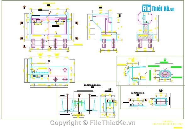 Bản vẽ cậu tạo mố,Thiết kế cấu tạo mố trụ,file cad mố trụ cầu