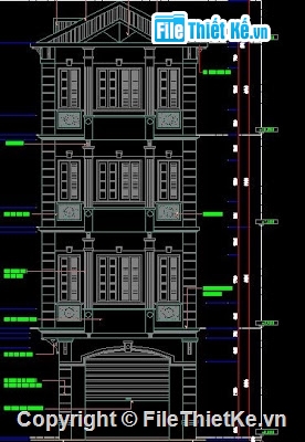 File thiết kế,mẫu nhà phố,mẫu nhà 5 x 5m,nhà 4 tầng