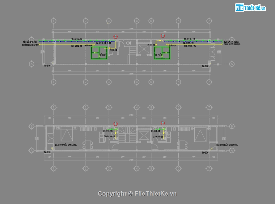 nhà cho thuê 7 tầng,Bản vẽ điện nước,FIle cad điện nước,Thiết kế điện nước,chung cư mini